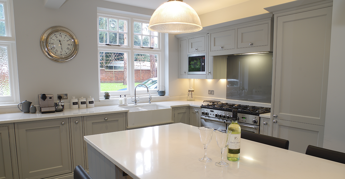 bespoke matt grey shaker hand painted kitchen